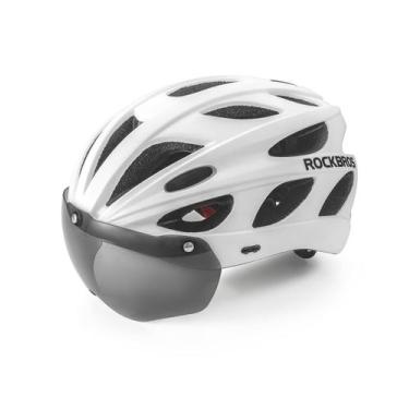 Imagem de Capacete de bicicleta ROCKBROS com óculos e viseira solar para adultos