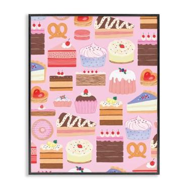 Imagem de Stupell Industries Coleção de sobremesas Sweet Tooth Design de arte giclée emoldurado preto por Nina Muis Surface Design, 14 x 11