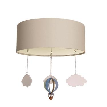 Imagem de Luminária de Teto Plafon Balão 30x15cm Cinza - Sobrepor 30cm