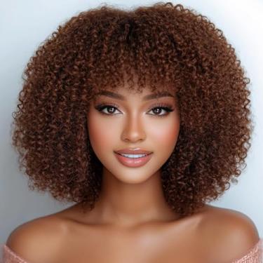 Imagem de Style Icon Perucas de cabelo humano curto afro encaracolado de 35,5 cm peruca loira sem cola