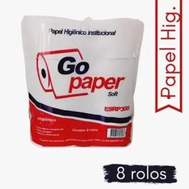 Imagem de Papel Higiênico Rolão Branco 8x300m -Go Paper - Best Paper