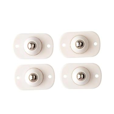 Imagem de Conjunto com 4 Peças Rodinhas de Fixação Adesivas com Esfera de Aço Inoxidável Com Adesivo Branca