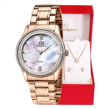 Imagem de Relógio Champion Ana Hickmann Analógico Prova D'Água Aço Rosé AH28884Z