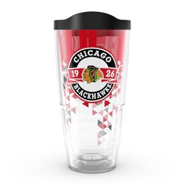 Imagem de Tervis NHL Chicago Blackhawks - Copo de viagem com isolamento térmico de parede dupla Shatter Made in USA mantém as bebidas frias e quentes, 680 g, clássico