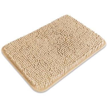 Imagem de PureSwan Tapete de banheiro pequeno 30,5 x 45,7 cm – Tapete de banho lavável e absorvente, antiderrapante, tapetes de banho de chenille macios grossos para banheiro, chuveiro, pia, tapete de cachorro