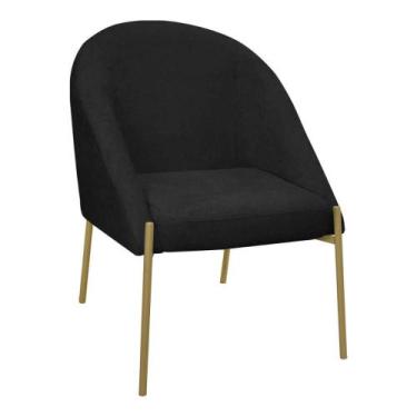 Imagem de Banqueta Poltrona Lua Pé Metal Bouclê Ideal Para Sala Penteadeira Ou S