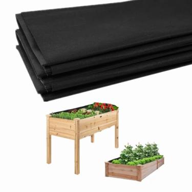 Imagem de Forro de jardim elevado de 160 x 208 cm, forro de plantador de canteiro elevado, não tecido, para vasos de flores de jardim (160 x 208 cm)
