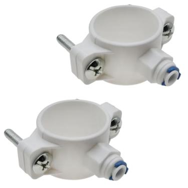 Imagem de sunnates Pacote com 2 Válvula de sela de drenagem com sistemas de água de conexão rápida de 1/10.2 cm, válvula de sela de drenagem para sistemas de osmose reversa sob o tanque (branco)