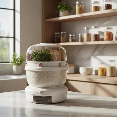 Imagem de Dispenser Organizador Alimentos Giratório Grãos 7 Divisórias - Bretall