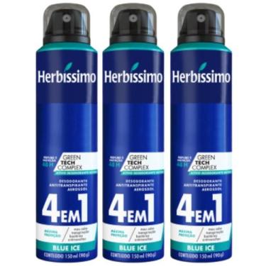 Imagem de kit 3 Desodorante Aerossol Herbíssimo Blue Ice 150 Ml - Dana
