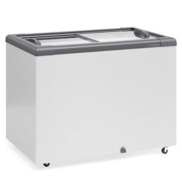 Imagem de Freezer Plano Vidro Reto Deslizante com LED GHD300L Cinza Gelopar 220V