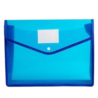 Imagem de Pastas Grande capacidade saco de pvc documentos à prova dwaterproof água a4 pastas arquivo organizador envelope pasta escola material escritório organizadores(Blue)
