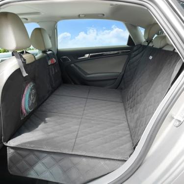 Imagem de ALLANSING Extensor de banco traseiro para cães - capa de assento de carro de fundo rígido para animais de estimação, rede resistente 900D impermeável antiderrapante para cães para a maioria dos carros
