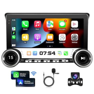 Imagem de Rádio automotivo para Honda Civic 2016-2021 com botão duplo estéreo de substituição com CarPlay sem fio/Android Auto tela sensível ao toque de 10,1 polegadas, unidade principal Bluetooth 5.0, WiFi