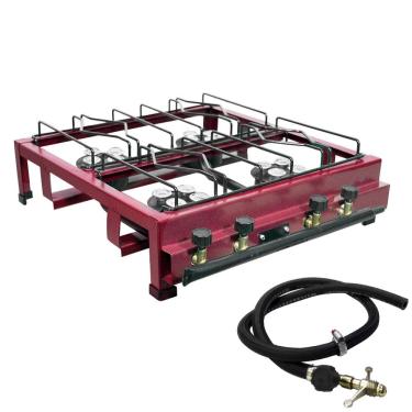 Imagem de Fogão Industrial 4 Bocas Alta Pressão Lx Roa C/ Mangueira