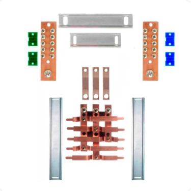 Imagem de Kit Barramento Trifásico 150A para 10 Circuitos - Zathura