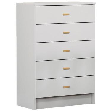 Imagem de Comoda Infantil Para Quarto 5 Gavetas 60X91X38 cm BB120 Branco Dtall