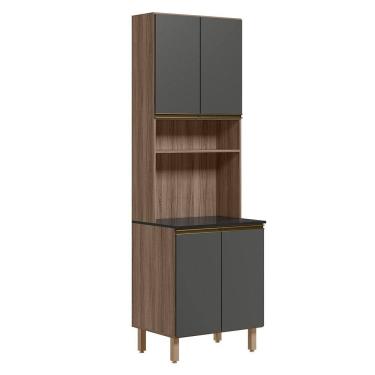 Imagem de Paneleiro Duplo 4 Portas 70cm MDF Kali 12230 Carvalho Toq Chumb0 Nicioli