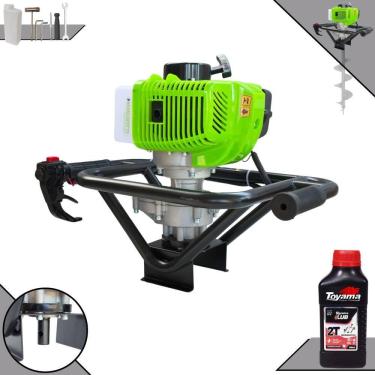 Imagem de Perfurador de Solo Sem Broca Menegotti MPS52 À Gasolina Motor 2T 52cc 1,8HP de Potência Alta Rotação e Performance + ÓLEO TOYAMA FG50 EXTRA