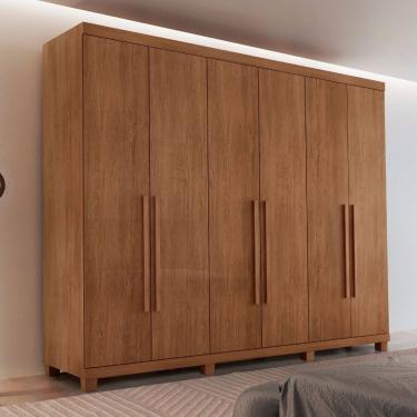 Imagem de Guarda Roupa Casal Maya 100 MDF 6 Portas e 6 Gavetas com pes Moderna Mobilia