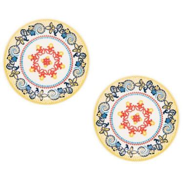 Imagem de Kit 2 Pratos Sobremesa 20Cm Floreal La Pollera Oxford