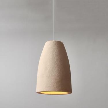 Imagem de Lustre de resina japonesa estilo Wabi-Sabi, luminária pendente criativa de concreto para cozinha, ilha, entrada, sala de jantar, sala de estudo, sala de estar, quarto, bar (B)