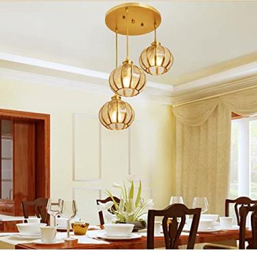 Imagem de Lustre, Lustre Restaurante Pequeno Lustre Bar Bar Estudo Varanda Escada Luzes Pendentes Todos Bronze Cabide de Refeições Vidro Esfera Redonda Lustre Cozinha Varanda Luzes Penduradas (Disco 3