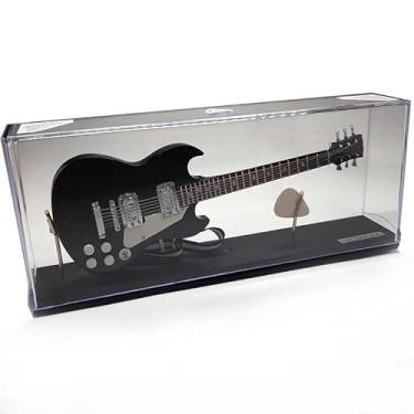 Imagem de Miniatura Decorativa Guitarra SG em Escala 1:4, 25cm, Preto com Display de Cristal, para Adultos