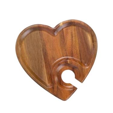 Imagem de AFXGUSD Prato de Aperitivos com Porta-copos, Presente, Leve, Portátil, Tábua de Queijos, Bandeja de Lanches para Hotel, Festa, Casamento, Restaurante, Queijo, em Forma de Coração, Tamanho real