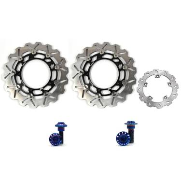 Imagem de Arashi Rotor de disco de freio dianteiro traseiro com parafusos de montagem para Yamaha YZF R7 2022, FZ09 2014-2017, MT09 2014-2015 ABS 2014-2020, MT-09 SP ABS 2018-2020