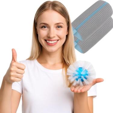 Imagem de Pacote com 2 sacos para máquina de lavar roupa – Bolsa de sapato para máquina de lavar com 6 bolas de limpeza, 360° limpa, zíper antiderrapante silencioso, forro de baixa fricção, serve para a maioria