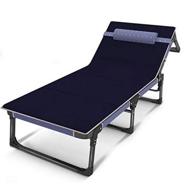 Imagem de espreguiçadeira de jardim ao ar livre, espreguiçadeira individual para uso doméstico, cadeira de convés Siesta, cama de acampamento, portátil, cama de acampamento L185 × L68 × A32 cm