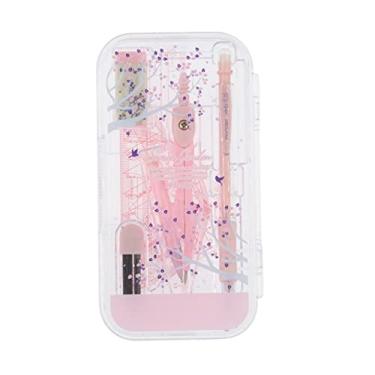 Imagem de Bússola matemática bússolas matemáticas para estudantes de geometria com conjunto de geometria de transportador para ferramenta de desenho de círculo escolar e arquitetura com caixa de armazenamento