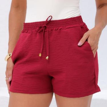 Imagem de Shorts Feminino Dunas Bolsos Cintura Alta Curto Básico - Lori Modas, M