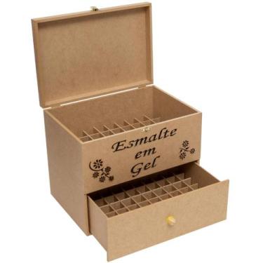 Imagem de Caixa Porta Esmalte Em Gel 120 Divisórias Em Mdf cru - DZX Distribuido