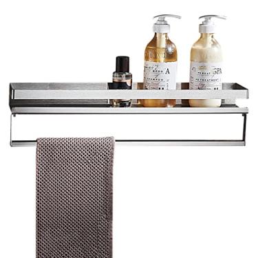 Imagem de WYUYIWH Prateleira de banheiro organizador de chuveiro de aço inoxidável sem perfuração, suporte de xampu para chuveiro, adesivo de parede antisséptico para banheiro, cozinha, escovado, camada B1 60