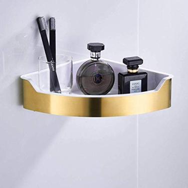 Imagem de Suporte de canto de aço inoxidável prateleira de banheiro de plástico ABS cesta de armazenamento de banheiro de camada única prateleira de parede rack de banheiro acessórios armazenamento