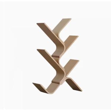 Imagem de PEYNIR Estante de livros confiável, criativa, em forma de árvore, estante curvada exclusiva para o chão, estante de livros aberta, estante boho, 5 camadas