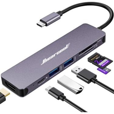 Imagem de Hiearcool Hub USB C, adaptador multiportas USBC para MacBook Pro/Air, 7 em 1 USB-C para HDMI Hub Dongle compatível com laptops e outros dispositivos tipo C