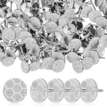 Imagem de DIYEAH 100 Peças de Tachinhas Refletivas, Pinos de Metal para Marcação de Trilhas, Marcadores de Caça, Suporte para Árvores, Acessórios para Caminhadas E Acampamentos