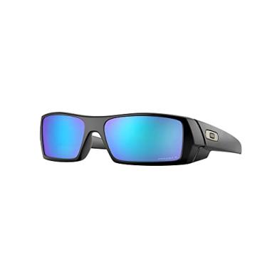 Imagem de Oakley Pacote de óculos de sol OO9014: OO 9014 GASCAN 901450 preto fosco e kit de acessórios de coleira azul pequena
