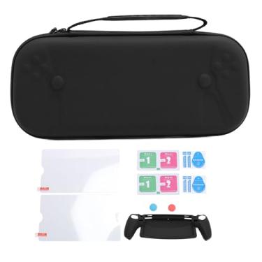 Imagem de Heayzoki Estojo de Transporte Rígido PS Portal, Kit de Acessórios 6 Em 1 Com Protetores de Tela de Capa de Silicone à Prova de Chuva, Kit de Limpeza de Punhos de Polegar, para Reprodutor (Preto)