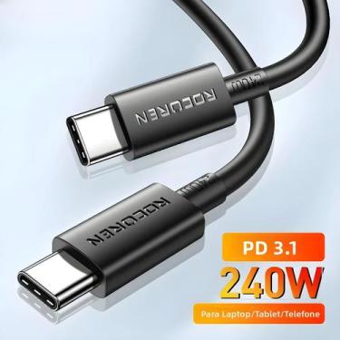 Imagem de Cabo Tipo C De 240W Para Carregamento Rápido PD3.1 Para MacBook Samsun