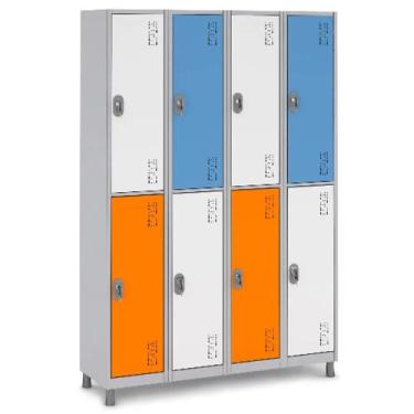Imagem de Armário de Aço 8 Portas Grandes Locker Academia - W3, TRICOLOR