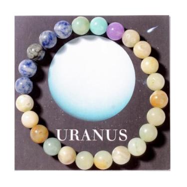 Imagem de Pulseira Planeta Sistema Solar Feito à Mão 8 mm Pedra Natural Pulseira Universo Galáxia Oito Planetas Joias Guardião, One Size, Pedra, Sem Pedra Preciosa