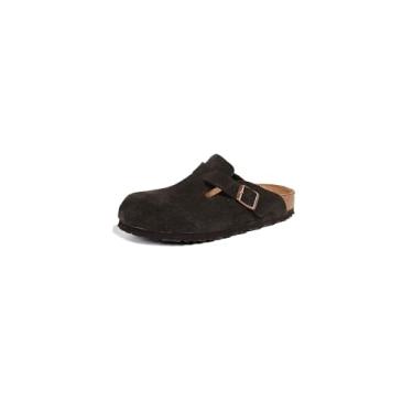 Imagem de Birkenstock Tamancos masculinos Boston com palmilha macia, ferro, cinza, 42 M EUA