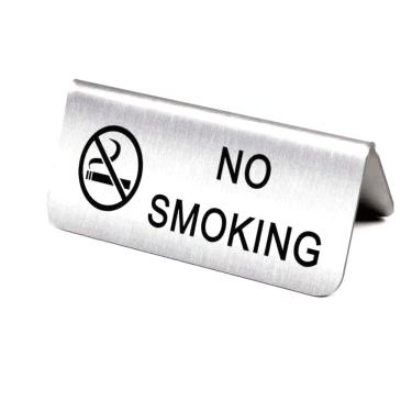 Imagem de Tenda de mesa, placa para não fumar, aço inoxidável, 10 x 6 cm, 2 unidades
