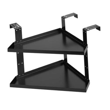 Imagem de Bothyi Organizador de prateleiras para cubículos de escritório, prático, versátil, com 2 níveis de altura ajustável, prateleira de canto para porta-retratos, L