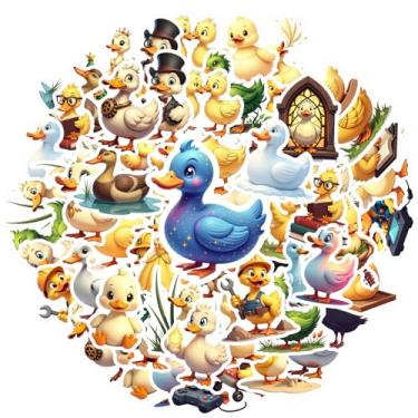 Imagem de 50 peças adesivos de animais com música de detetive de pato, bombeiro, faça você mesmo, adesivos heroicos de PVC para guitarra, laptop, capacete, skate, notebook, bagagem, copo de celular