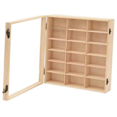 Imagem de Amagogo Vitrine de madeira para carrinhos de brinquedo, prateleira expositora com várias divisórias, organizador de colecionáveis, e para montagem na, 18 Grade